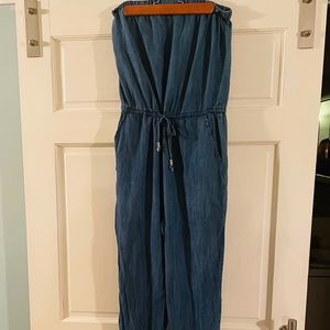 TCEC Strapless Denim Chambray Jumpsuit